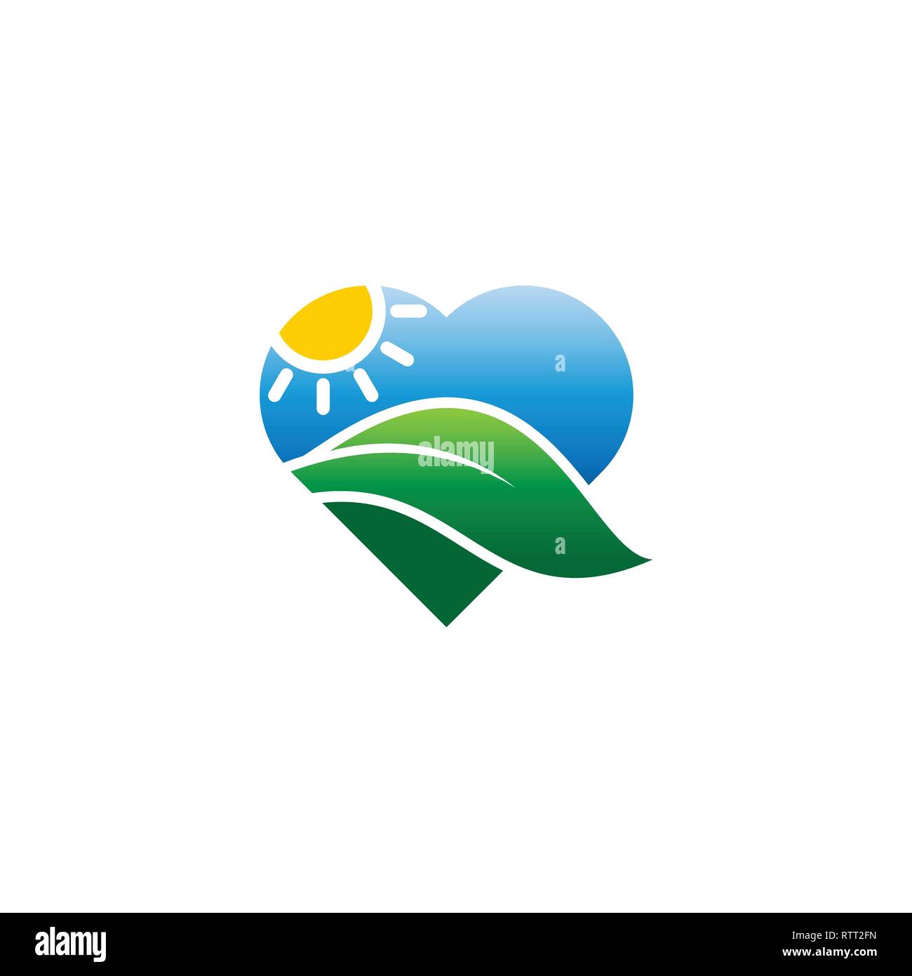 L'amour et la nature. illustration paysage logo logo template prêt à l'emploi Illustration de Vecteur