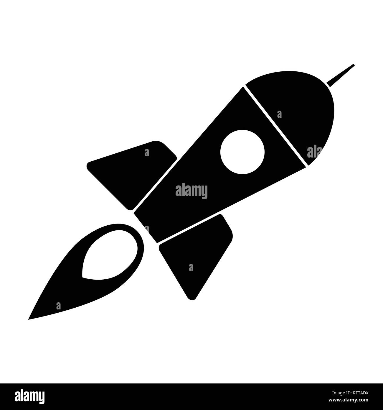 Icône rocket, vecteur de conception symbole plat isolé sur fond blanc Illustration de Vecteur