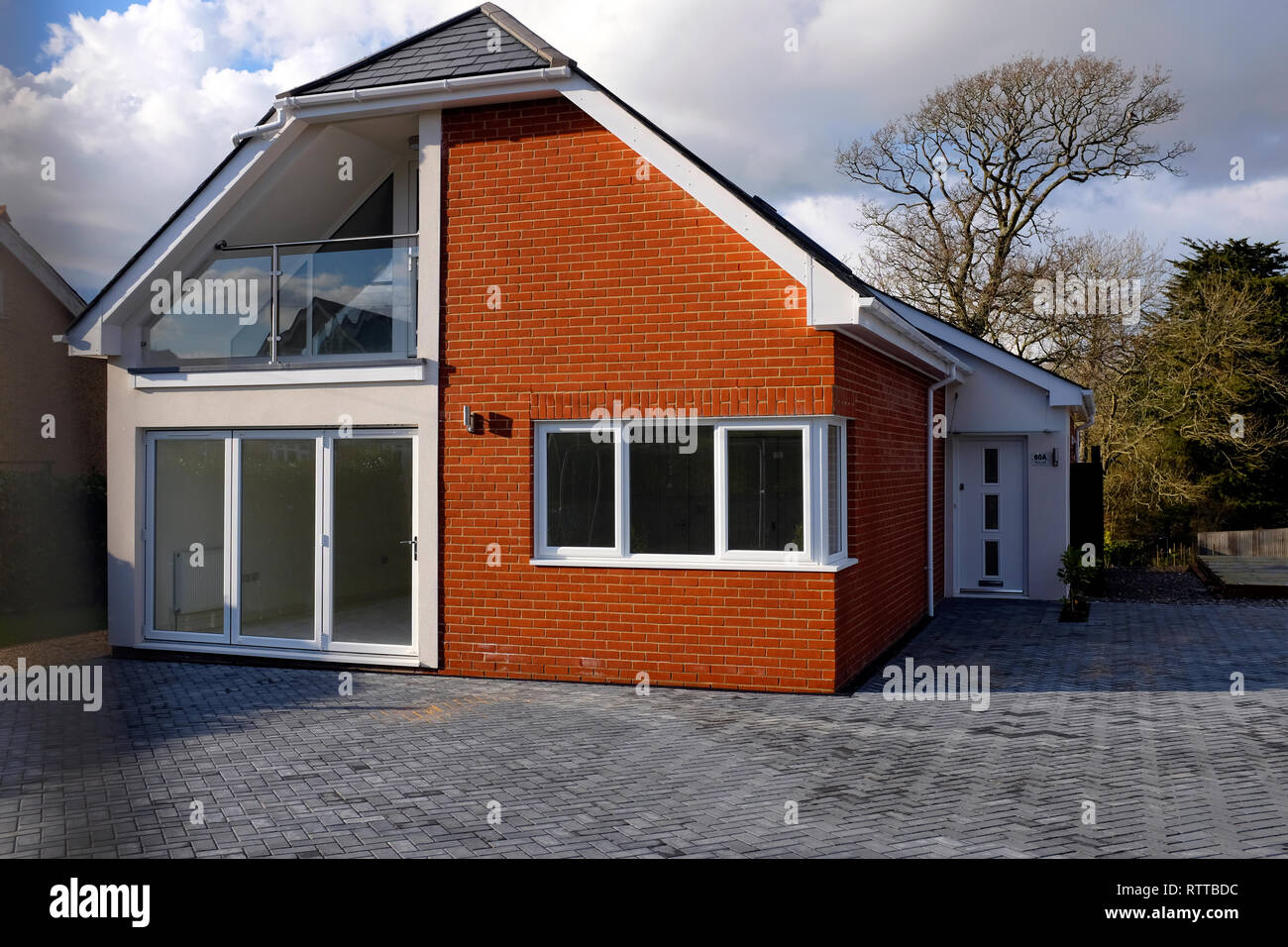 Moderne, nouveau, construire, maison, England, UK, architecture, histoire, deux,bâtiment, Banque D'Images