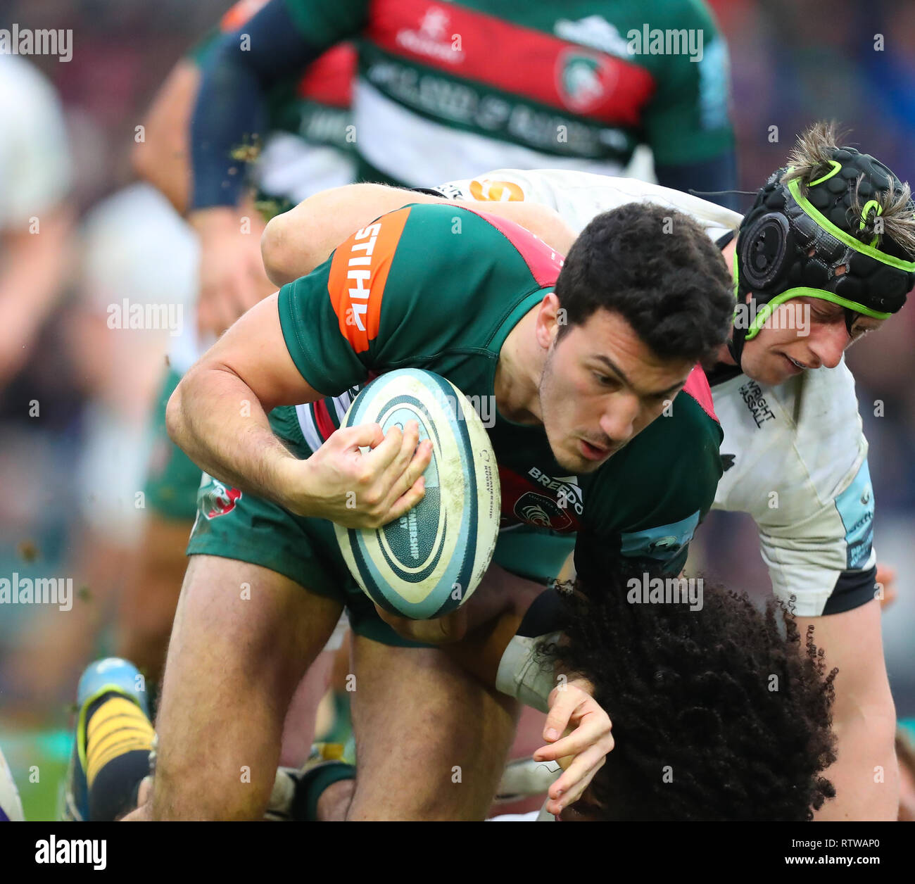 Leicester, Royaume-Uni. 2 mars 2019. Au cours de la Premiership ronde 15 match entre Leicester Tigers et guêpes rfc. © Phil Hutchinson/Alamy Live News Crédit : Phil Hutchinson/Alamy Live News Banque D'Images