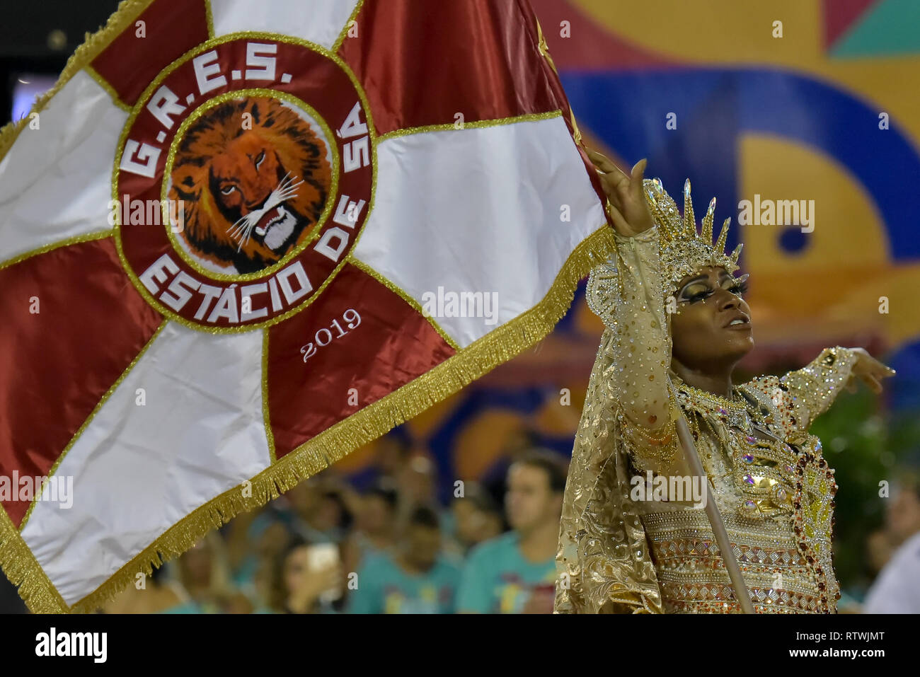 RJ - Rio de Janeiro - 03/02/2019 - défilé de carnaval à Rio Estacio 2019 - Défilé de l'ESTACIO DE SA à l'école de samba durant la présentation des écoles de samba du groupe A à la Sambódromo da la place Marques de Sapucai au Carnaval de Rio 2019 Photo : Thiago Ribeiro / AGIF Banque D'Images