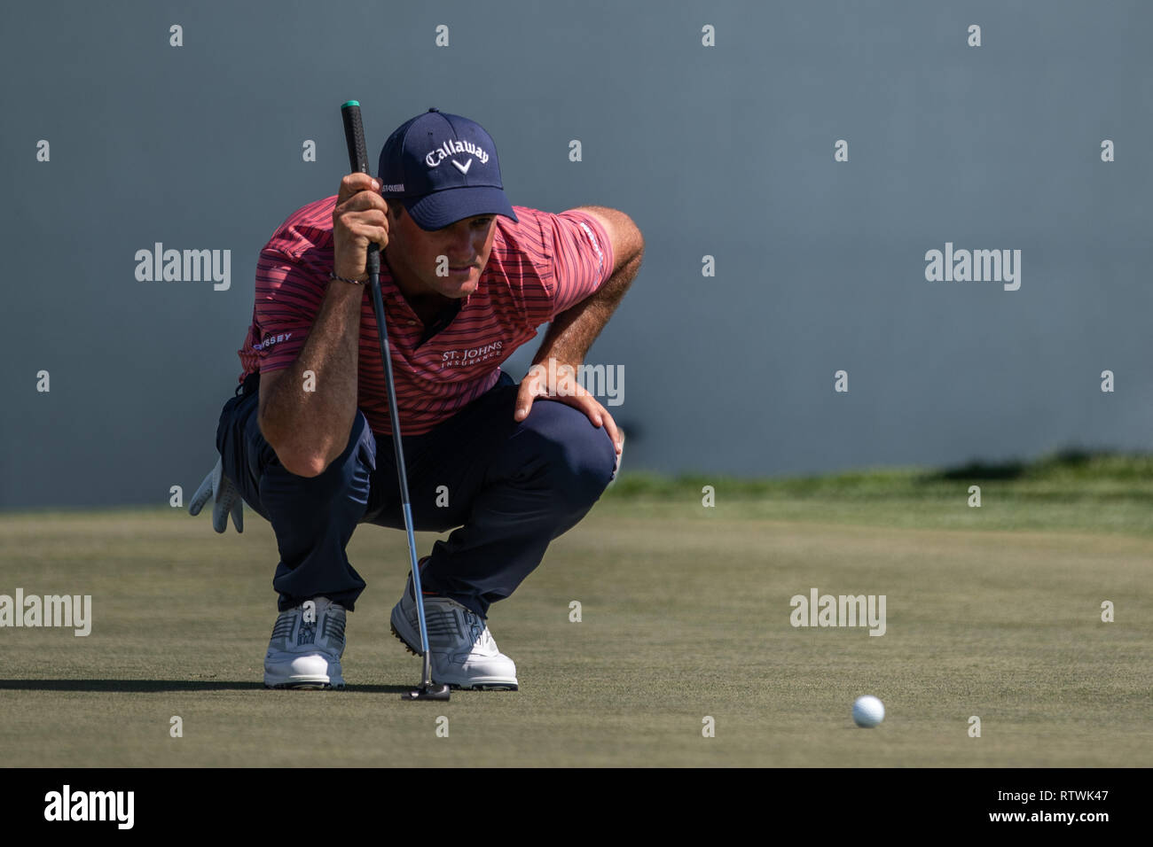 Palm Beach Gardens, en Floride, aux États-Unis. 2e Mar, 2019. Sam Saunders boguey au 16ème lors de la ronde 3 de la Classique Honda 2 mars 2019 Crédit : Dalton Hamm/ZUMA/Alamy Fil Live News Banque D'Images