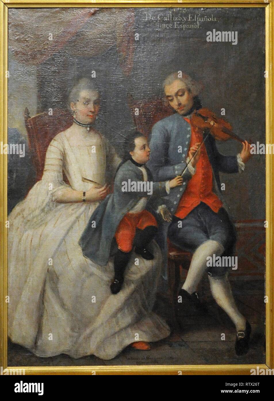 Título : Castas. De castizo y española, español. Pintura al óleo ...