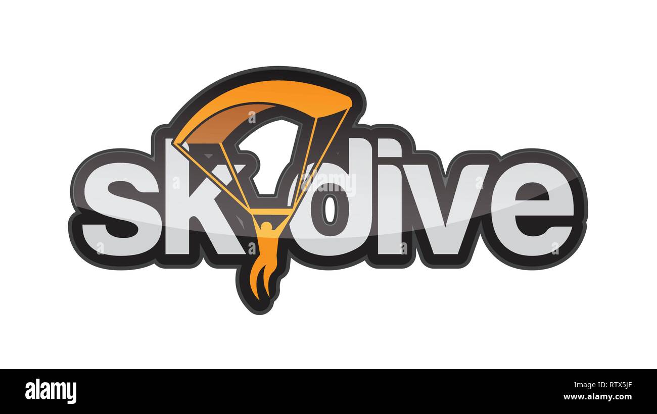 Creative skydiving modèle logo icône vecteur illustration design Illustration de Vecteur