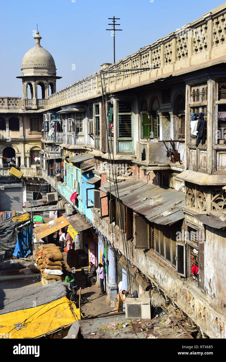 Khari Baoli, animation de gros Indien Spice Market, Old Delhi, Inde Banque D'Images