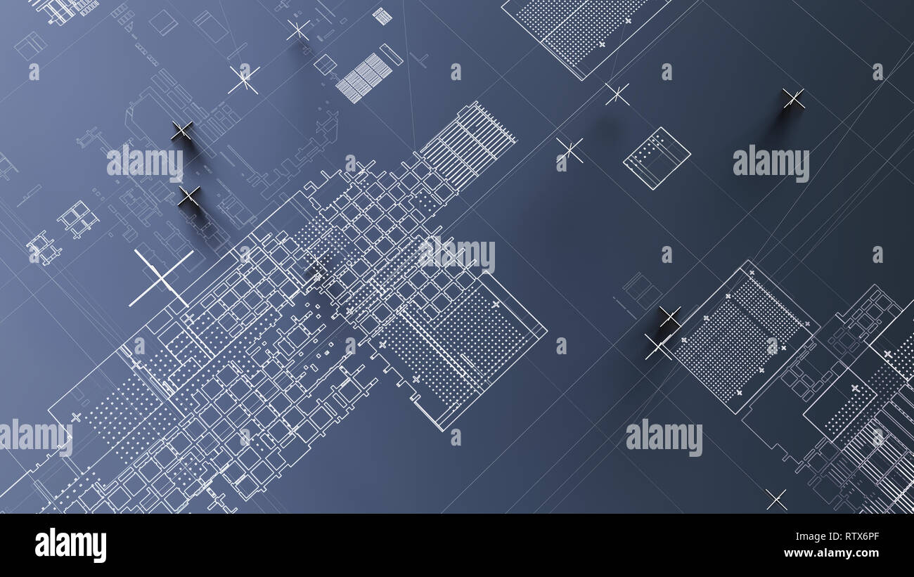 Résumé Contexte technologique avec des lignes blanches Banque D'Images