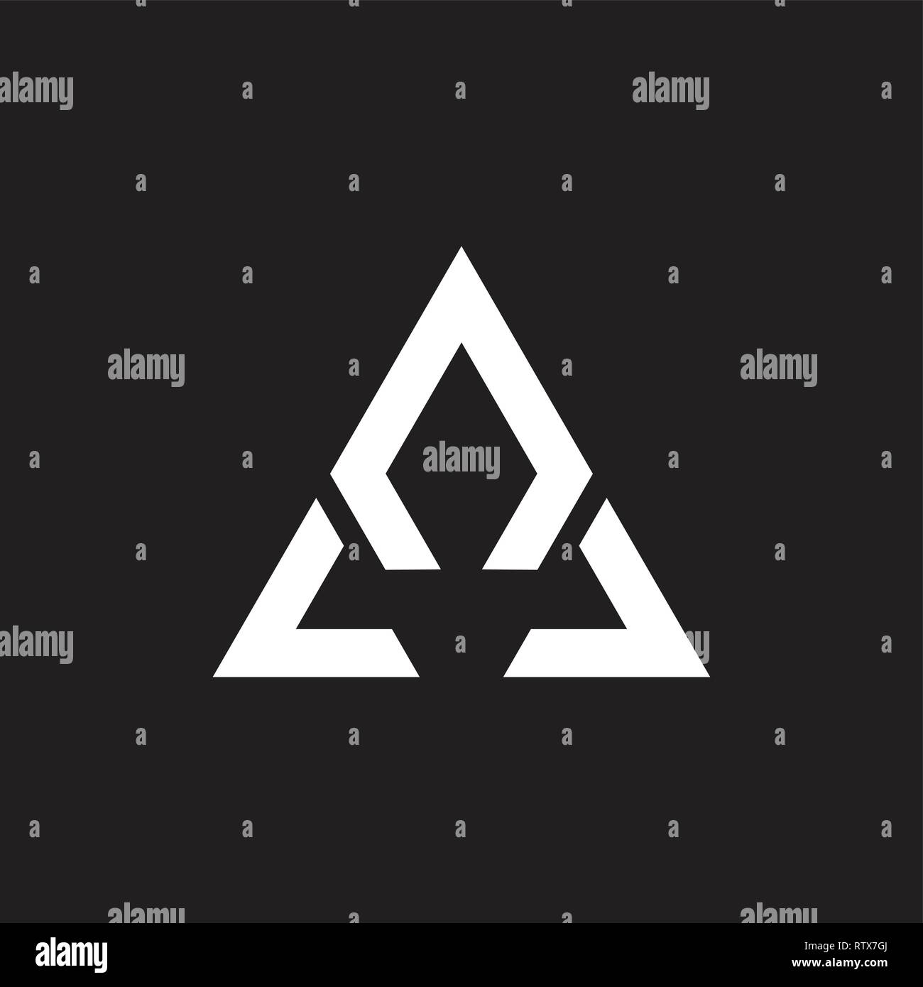 Flèche vers le haut triangle logo géométrique simple vector Illustration de Vecteur