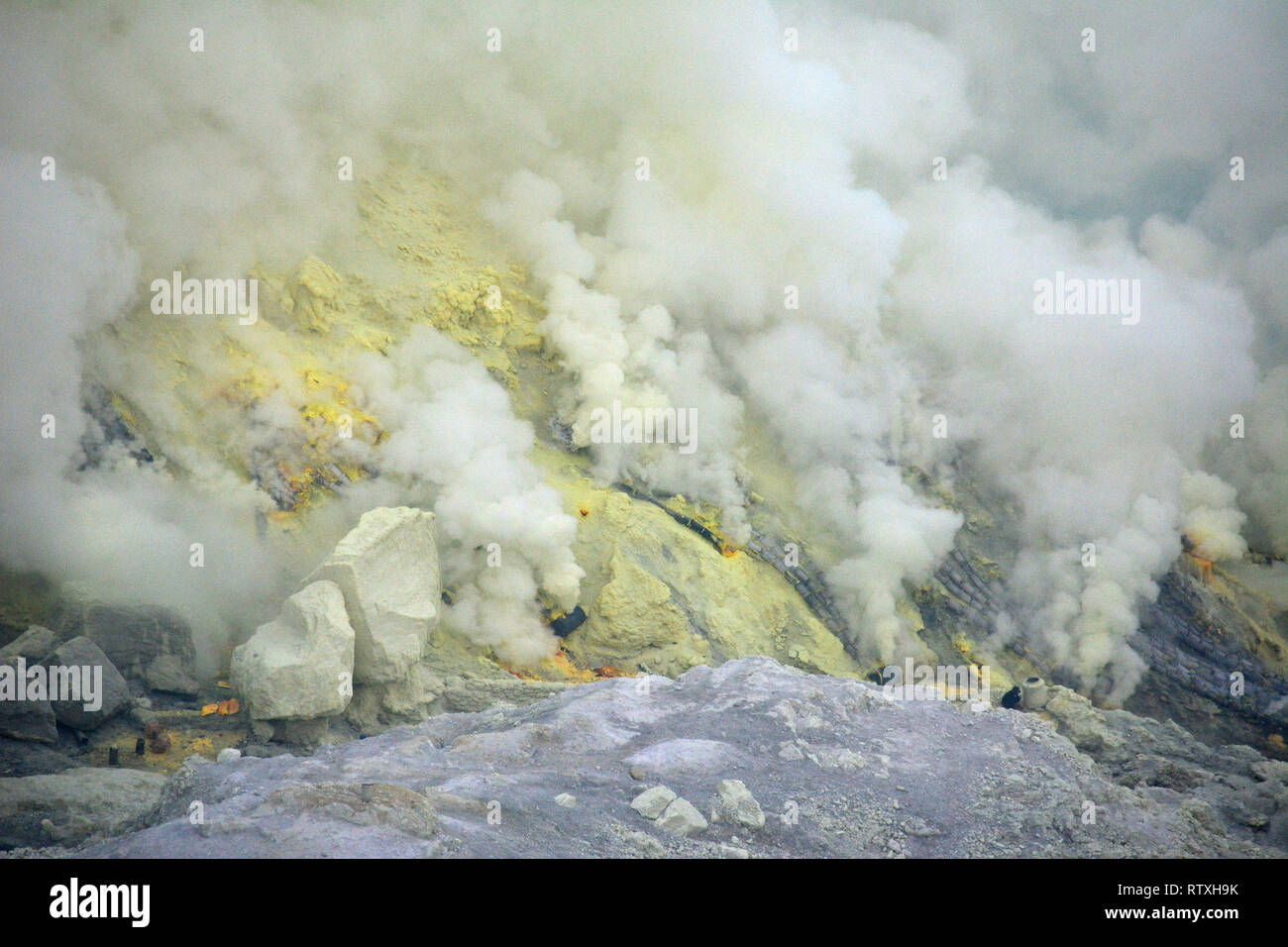 Volcan Kawah Ijen, Java, Indonésie Banque D'Images