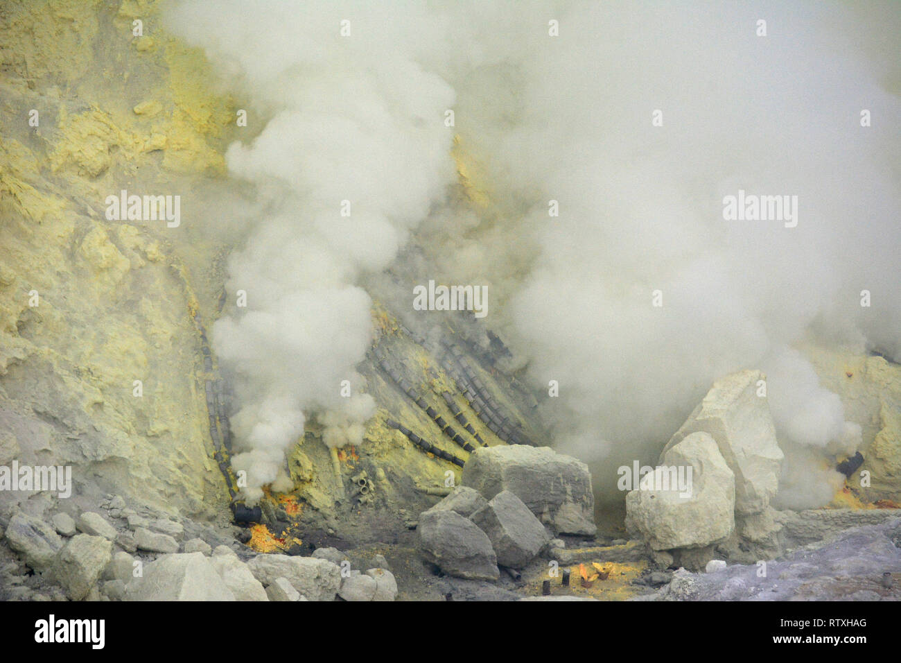 Volcan Kawah Ijen, Java, Indonésie Banque D'Images
