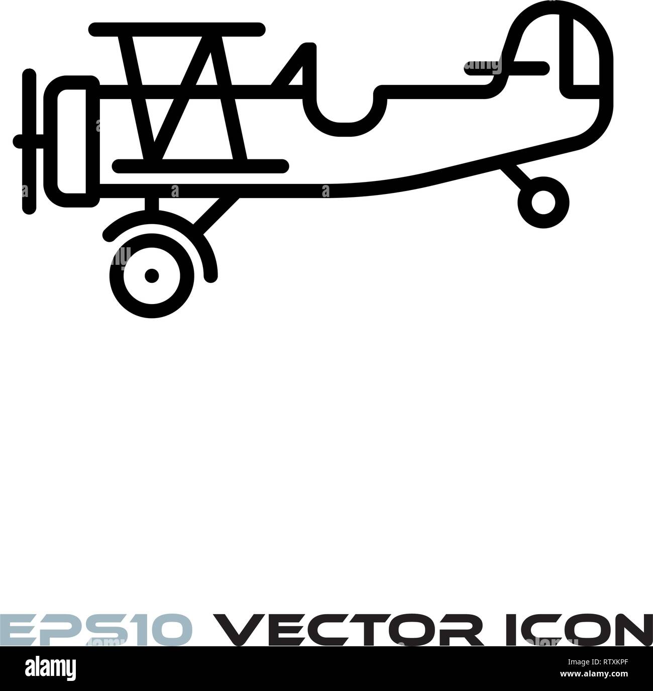 L'icône de la ligne de télévision biplan Vintage vector illustration Illustration de Vecteur