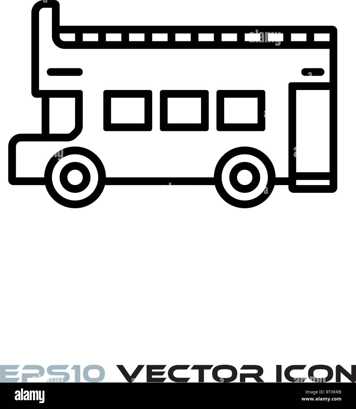 Open top bus ligne doubledecker télévision icône vector illustration Illustration de Vecteur