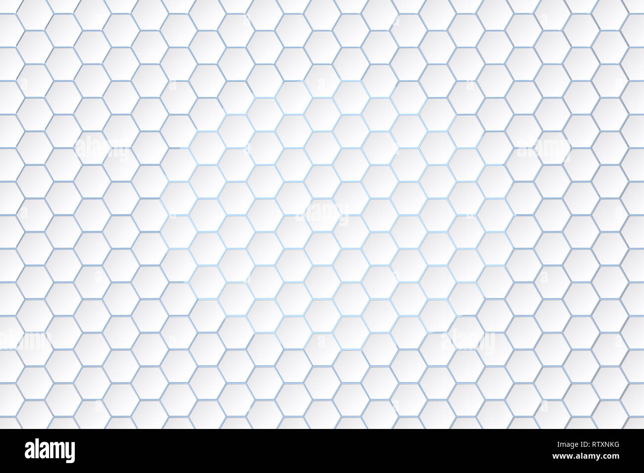 Le rendu 3D, l'arrière-plan hexagonal blanc Banque D'Images