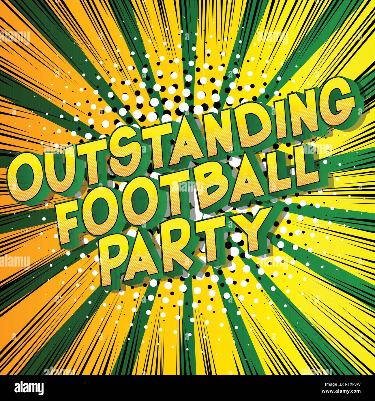 Partie de football exceptionnel - Vector illustration comic book style phrase sur fond abstrait. Illustration de Vecteur