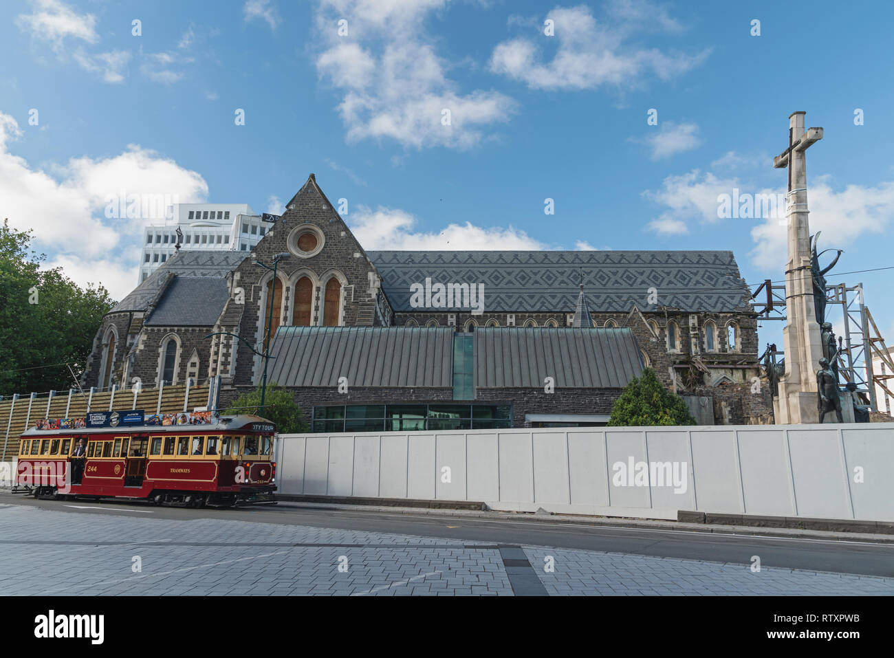 La nouvelle zelande pour reconstruire la cathédrale de Christchurch après le séisme. La cathédrale de style néo-gothique a été l'un des des principales attractions touristiques de la ville. Banque D'Images