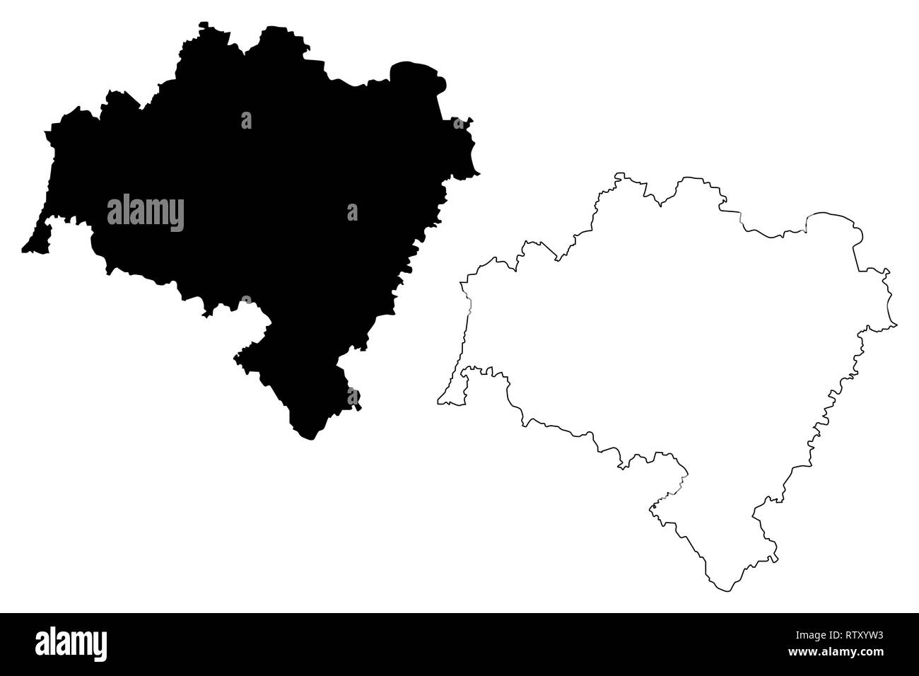 Basse-silésie (divisions administratives de la Pologne, de Pologne Voïvodies) map vector illustration gribouillage, croquis Dolnoslaskie Bauvin Illustration de Vecteur