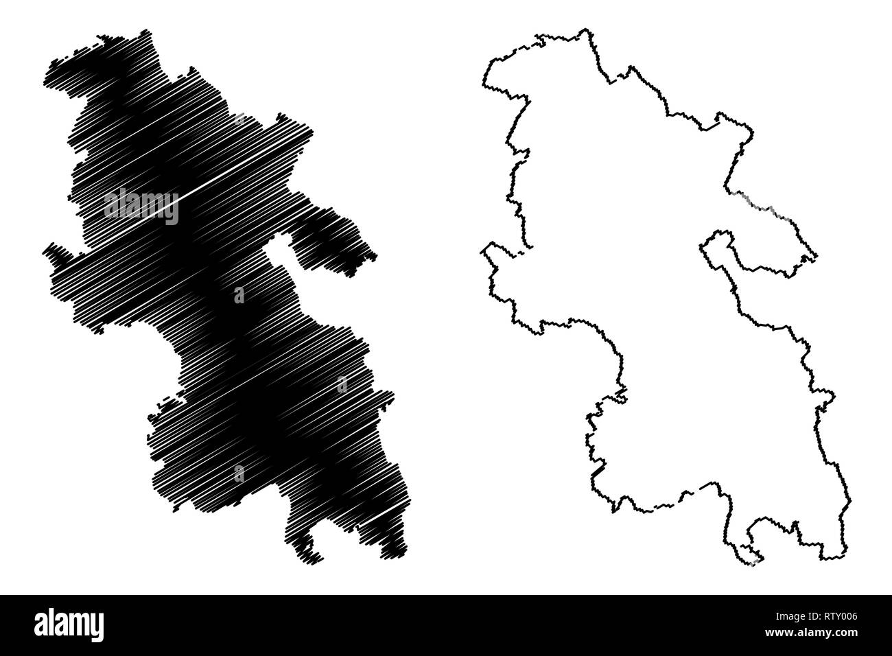 Le Buckinghamshire (Royaume-Uni, Angleterre, non-metropolitan county, shire county) map vector illustration, scribble sketch carte Bucks Illustration de Vecteur