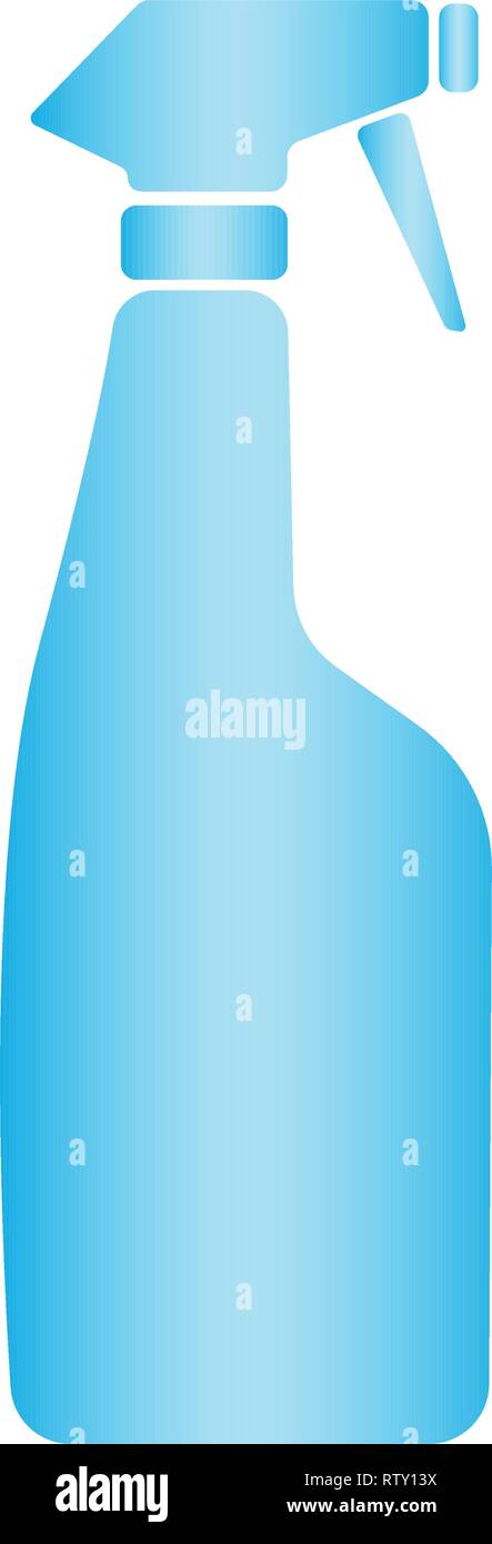 Dans l'icône de l'eau isolé sprinkleur design. Pulvérisateur de jardin en plastique, bouteille de jet, fournitures de nettoyage, outil interne transparent bleu. vector illustration Illustration de Vecteur