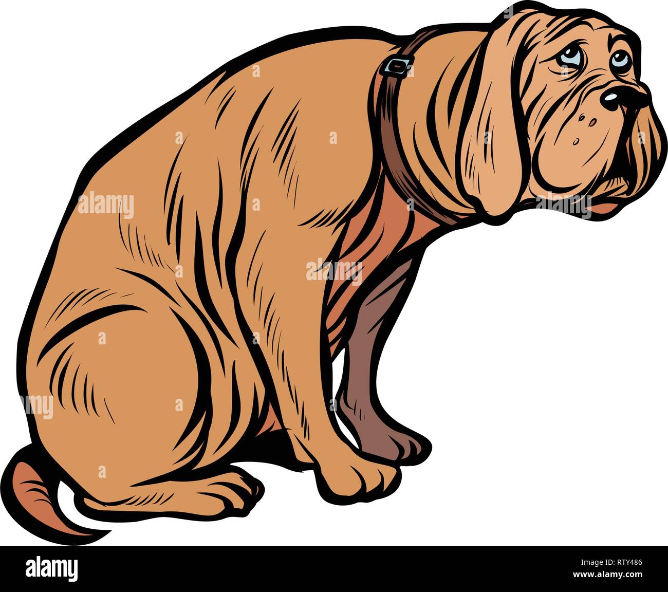 Coupable chien, animal de compagnie drôle. Pop art retro kitsch vintage illustration vectorielle Illustration de Vecteur