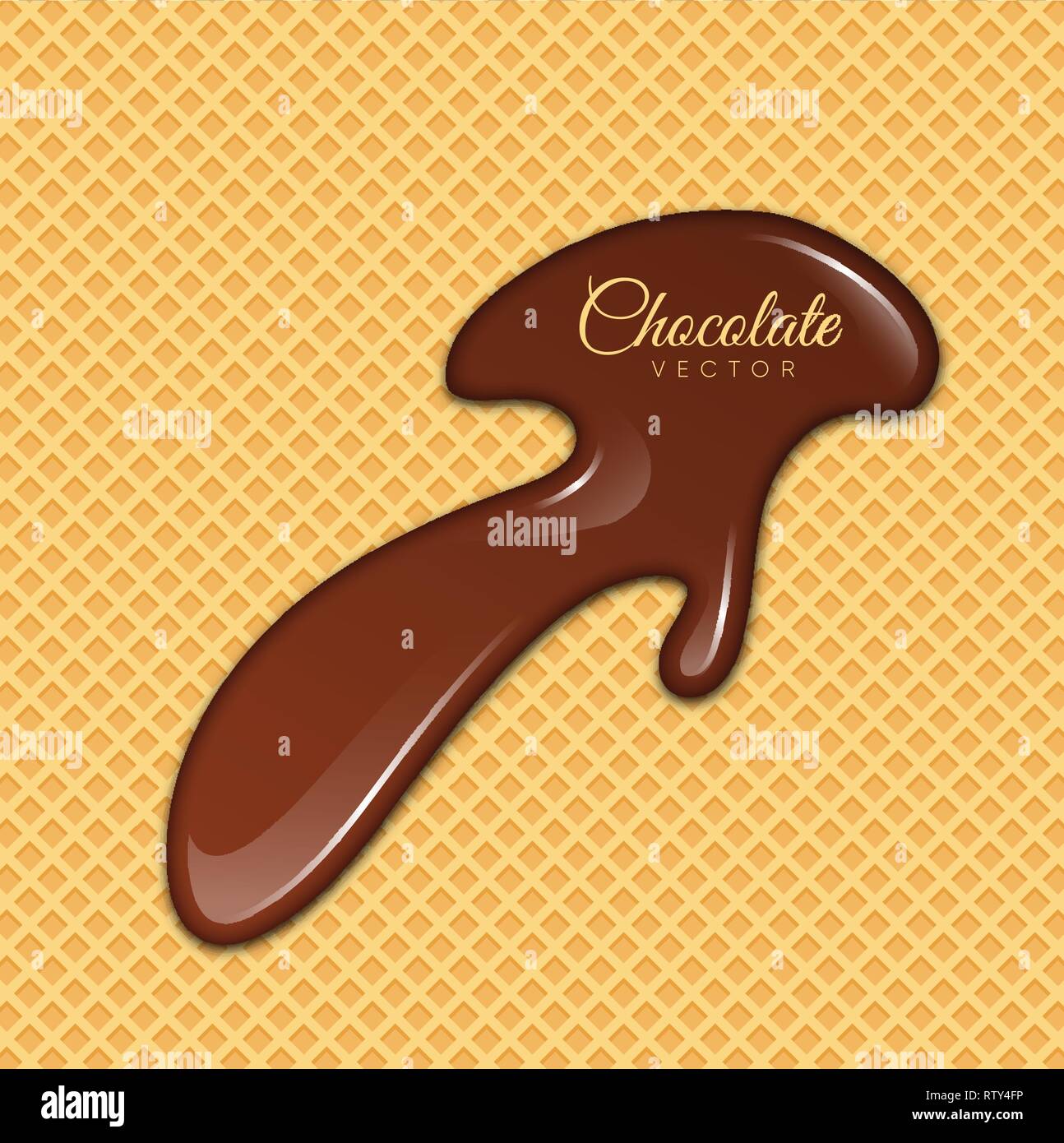 Sirop de chocolat fondu. Gouttes qui fuient. Sweet Design. Vector illustration Illustration de Vecteur