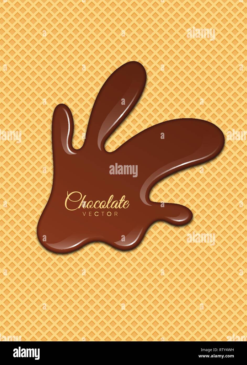 Sirop de chocolat fondu. Gouttes qui fuient. Sweet Design. Vector illustration Illustration de Vecteur