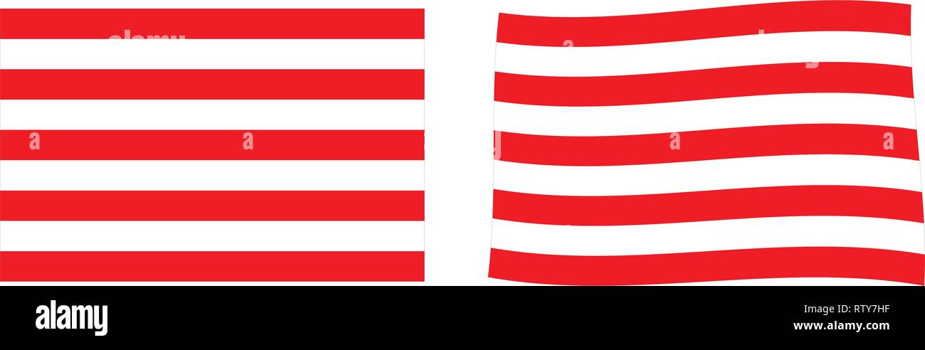 Pavillon de beaupré de l'Indonésie drapeau. Version simple et légèrement onduler. Illustration de Vecteur