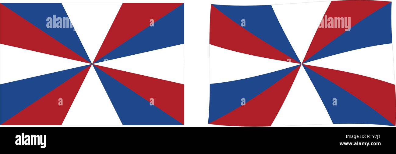 Pays-bas (Hollande) Pavillon de beaupré (Prinsengeus) drapeau. Version simple et légèrement onduler. Illustration de Vecteur