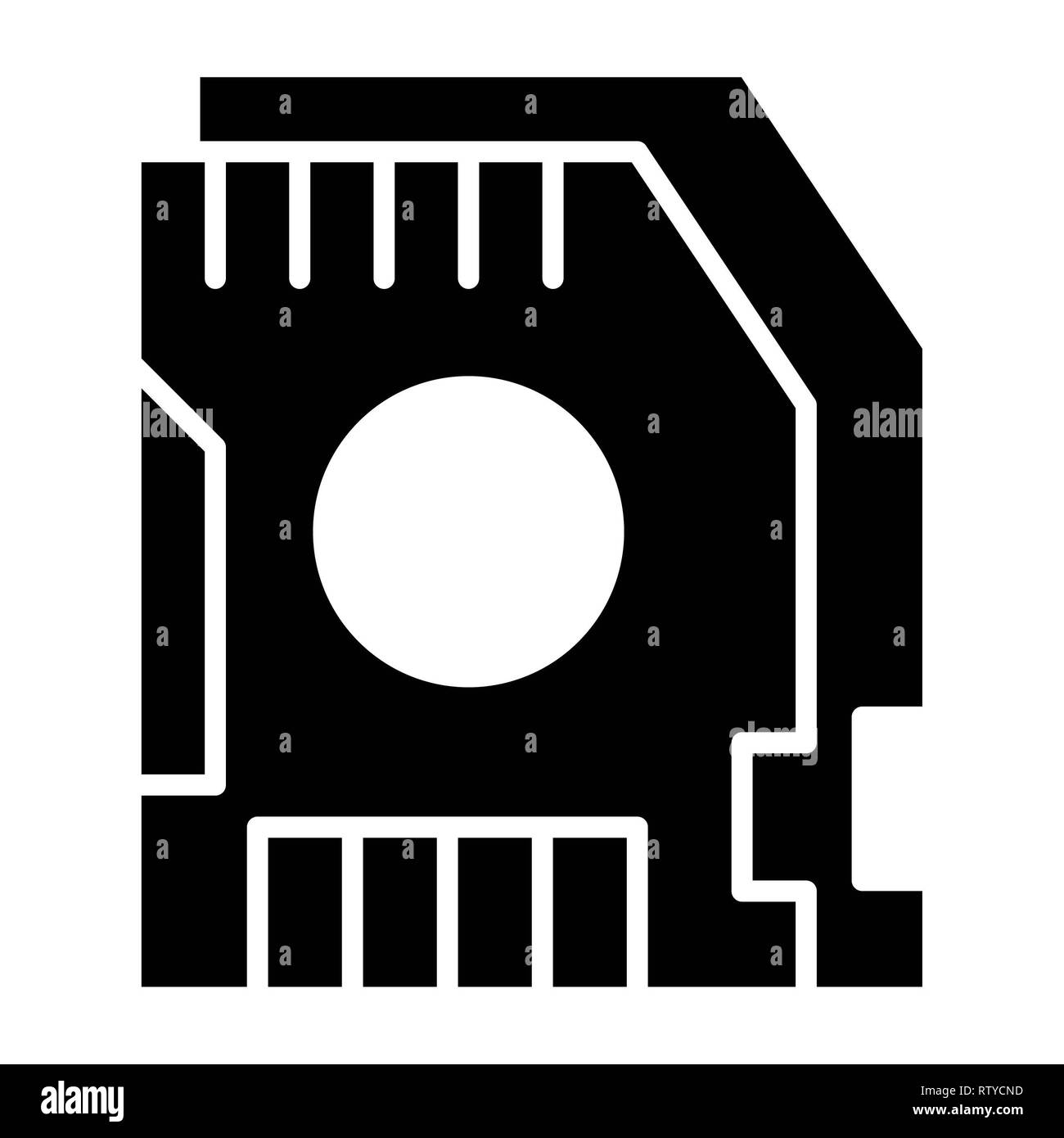 Icône de l'appareil de stockage, Vector Illustration, Glyphe de technologie Banque D'Images