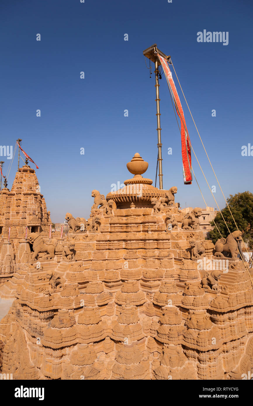 Jain temple, fort de Jaisalmer, Jaisalmer, Rajasthan, Inde, Asie Banque D'Images