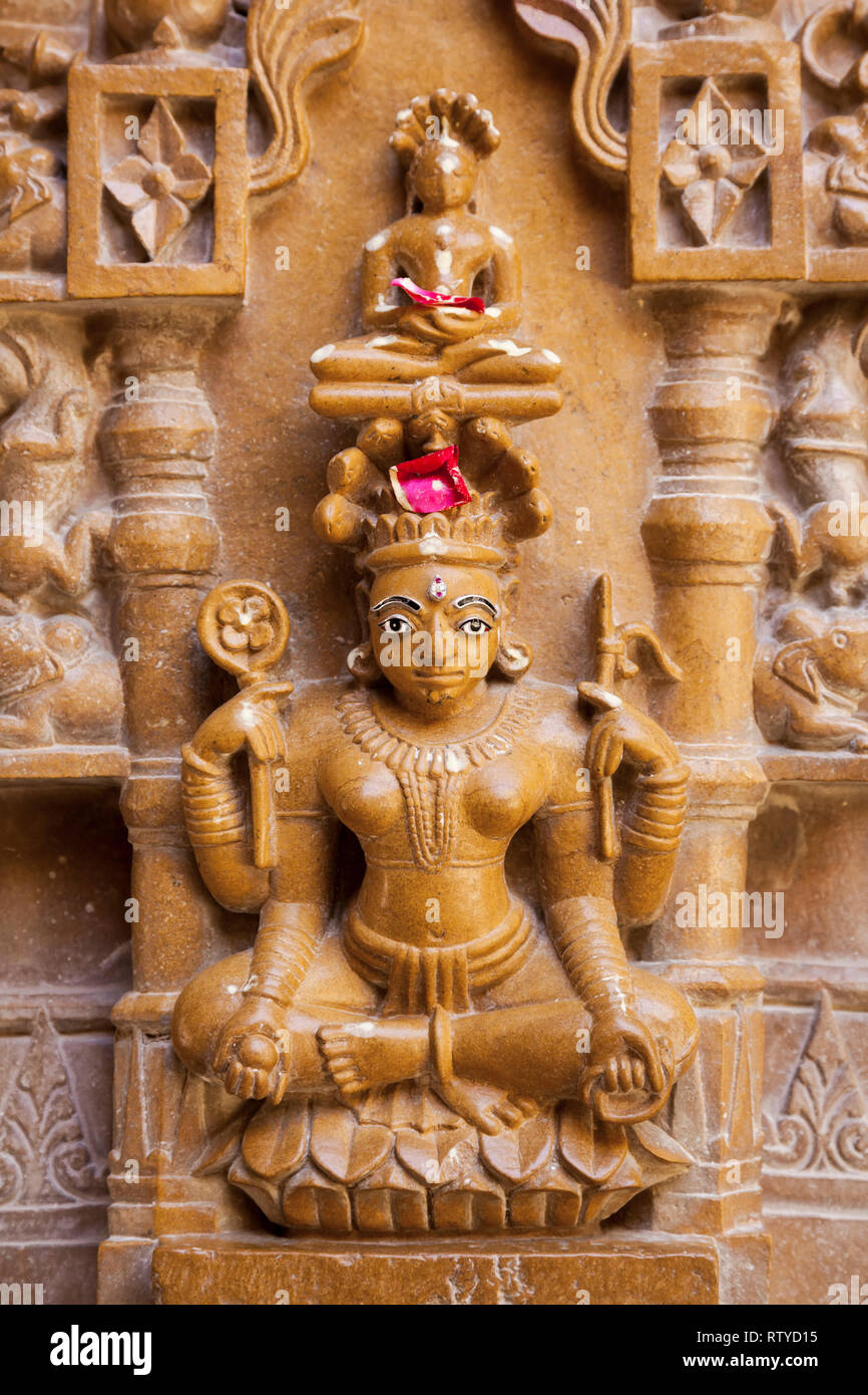 Jain temple, fort de Jaisalmer, Jaisalmer, Rajasthan, Inde, Asie Banque D'Images