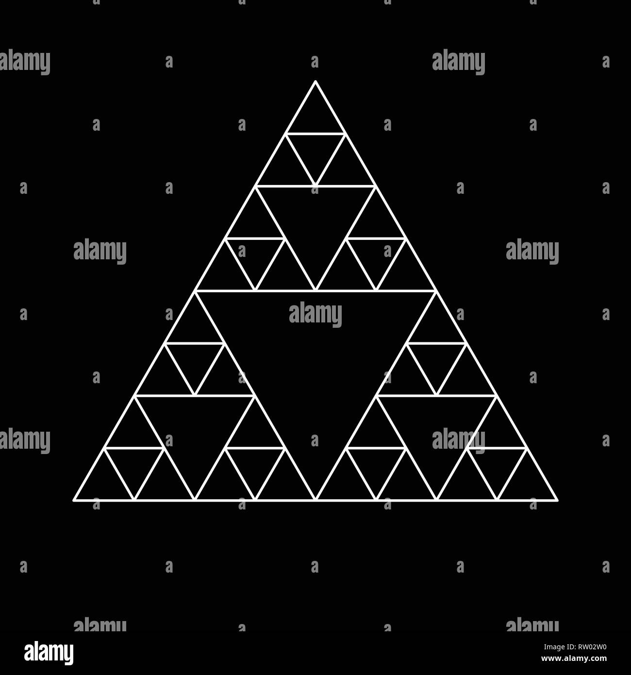 La Géométrie Sacrée et symbole triangle en fonction des éléments. L'alchimie, la religion, la philosophie, l'astrologie et la spiritualité des thèmes pour concevoir Illustration de Vecteur