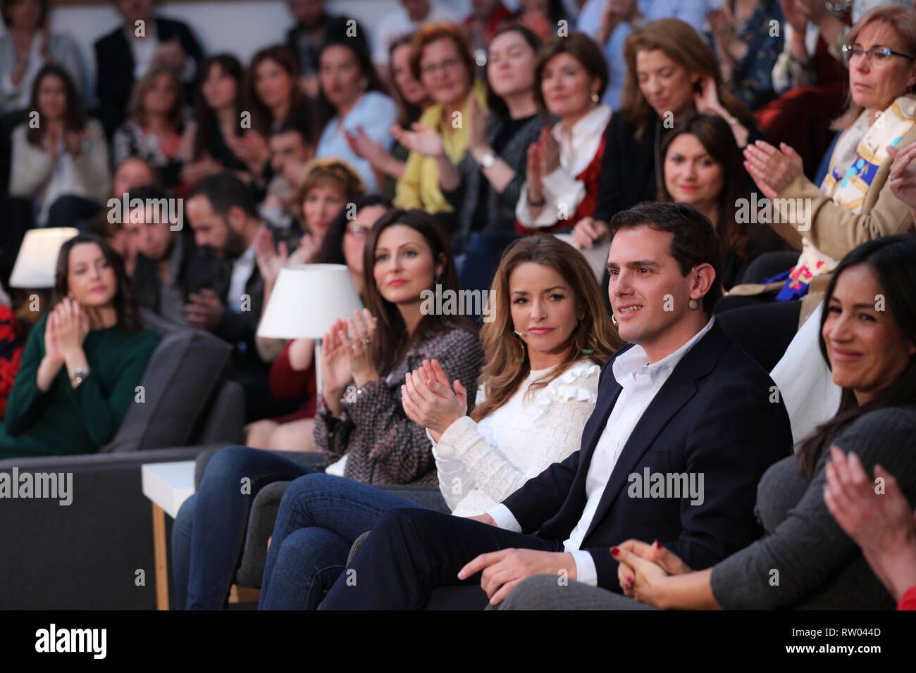 Le président de Ciudadanos (Cs), Albert Rivera vu parler le Décalogue pendant l'événement. Banque D'Images
