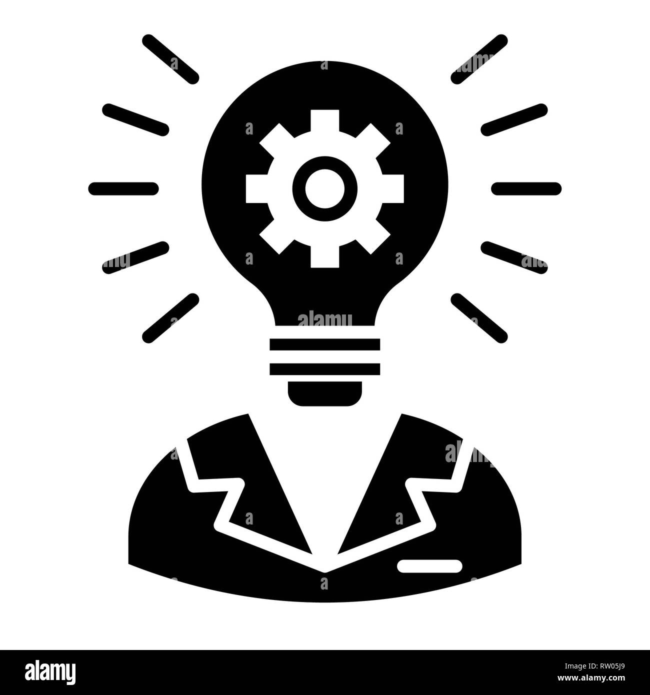 Icône de l'idée, illustration vectorielle, Glyphe d'E-Commerce Banque D'Images