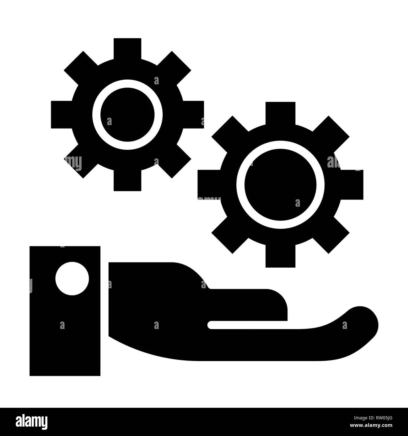 Icône de l'engrenage, Vector Illustration, Glyphe d'E-Commerce Banque D'Images