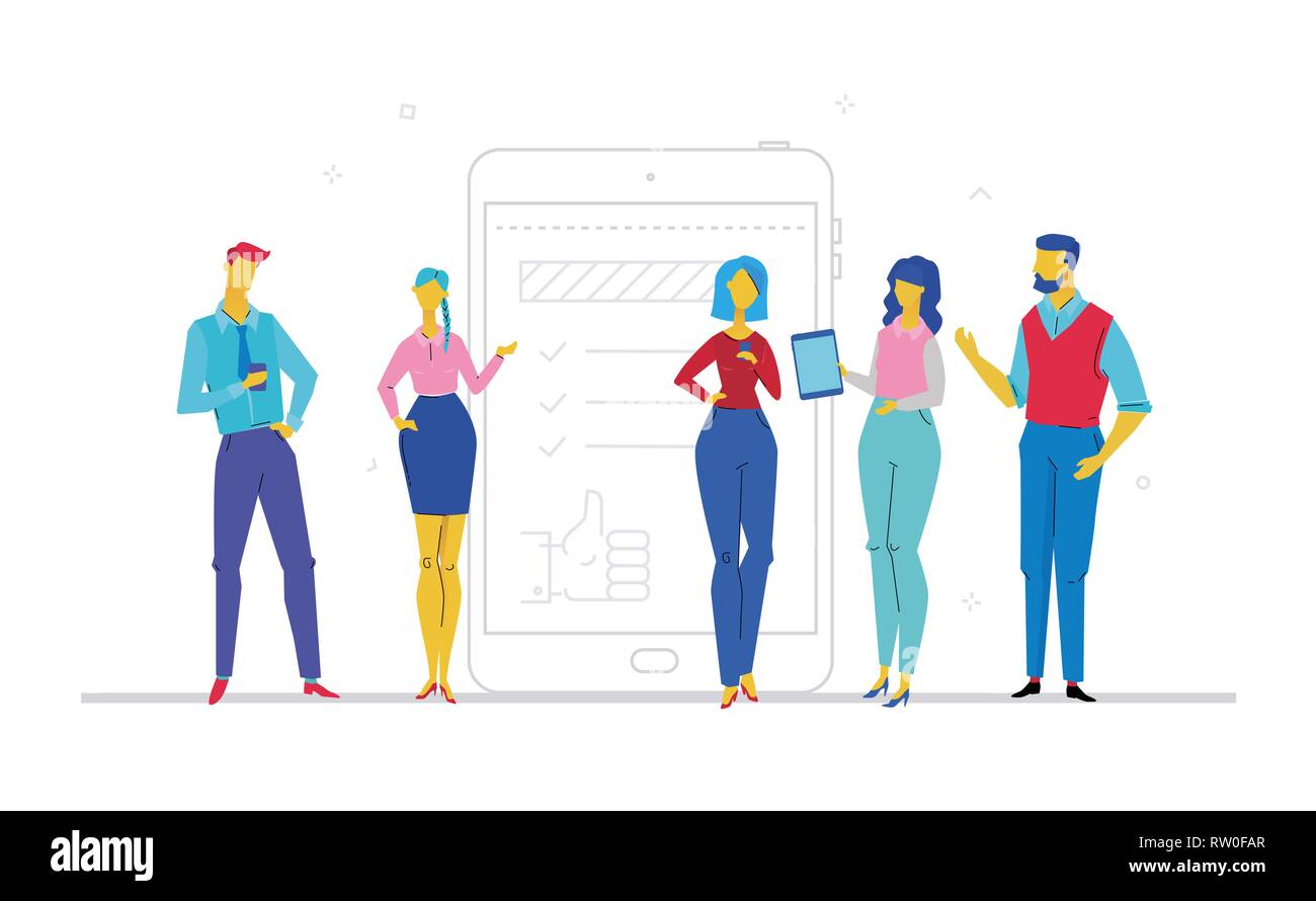 Le travail d'équipe - illustration colorée de style design plat Illustration de Vecteur