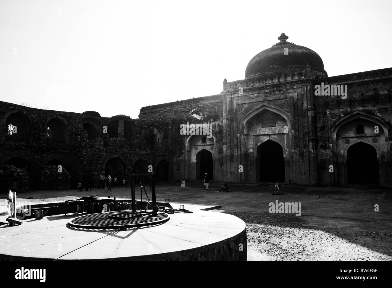 Khairul Manazil mosquée (le plus propice de maisons), Delhi. L'Inde. Banque D'Images