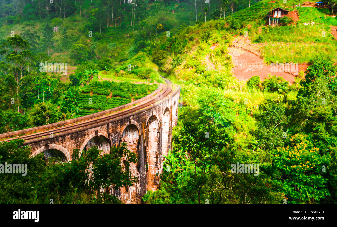 Vue sur le Pont Neuf Arches au Sri Lanka, Ella Banque D'Images