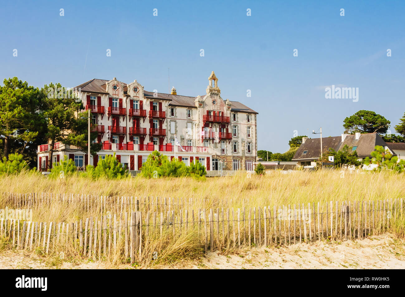 Maison sur la côte de Carnac, Bretagne, France Banque D'Images