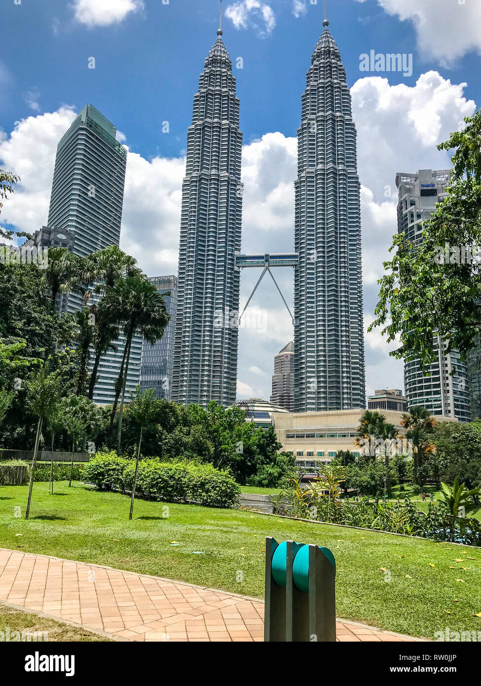 De Tours Petronas KLCC Park, Kuala Lumpur, Malaisie. Banque D'Images