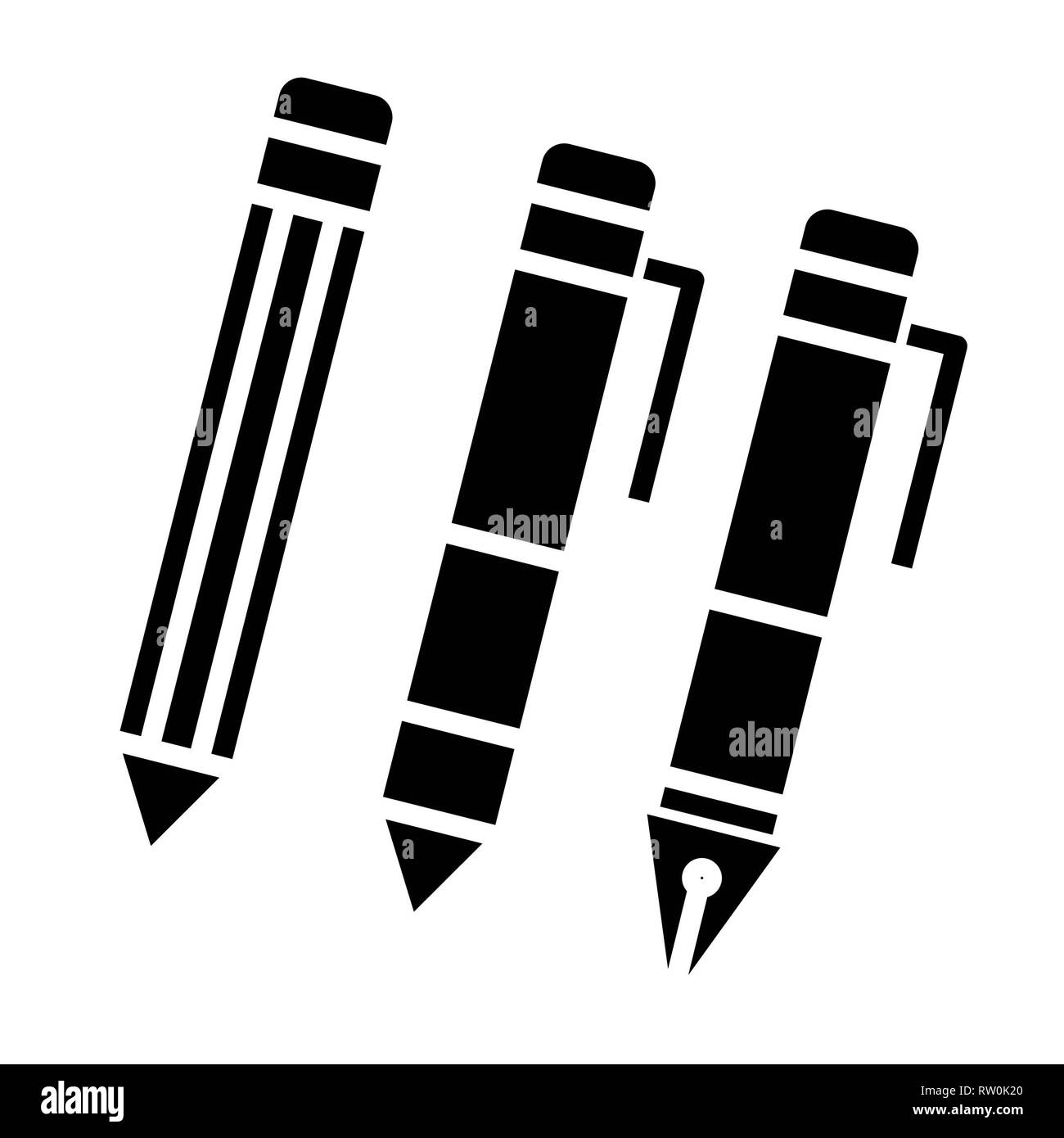 L'icône Stylo, Vector illustration, l'éducation Glyph Banque D'Images