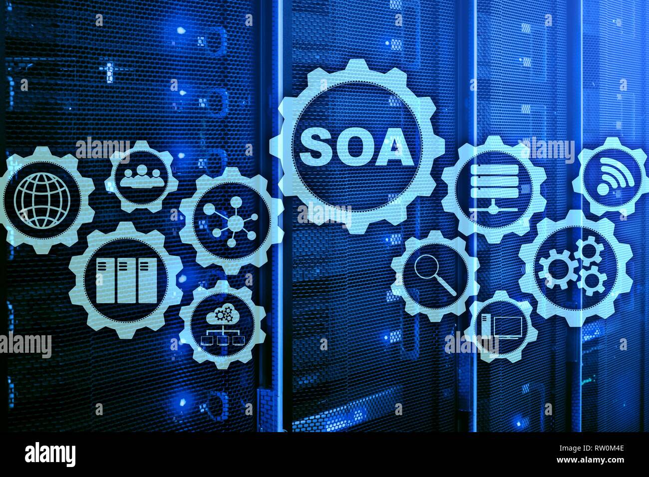 SOA. Modèle d'affaires et de la technologie de l'information concept pour Architecture Orientée Services en vertu du principe de l'encapsulation de service. Banque D'Images