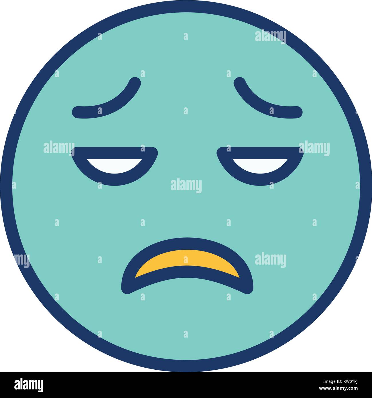 Emoticon smiley yellow disappointed Banque d'images vectorielles - Alamy