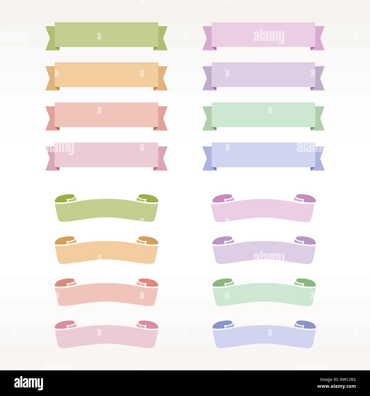 Ensemble de rubans colorés isolé sur fond de scénario. Vector illustration. Illustration de Vecteur