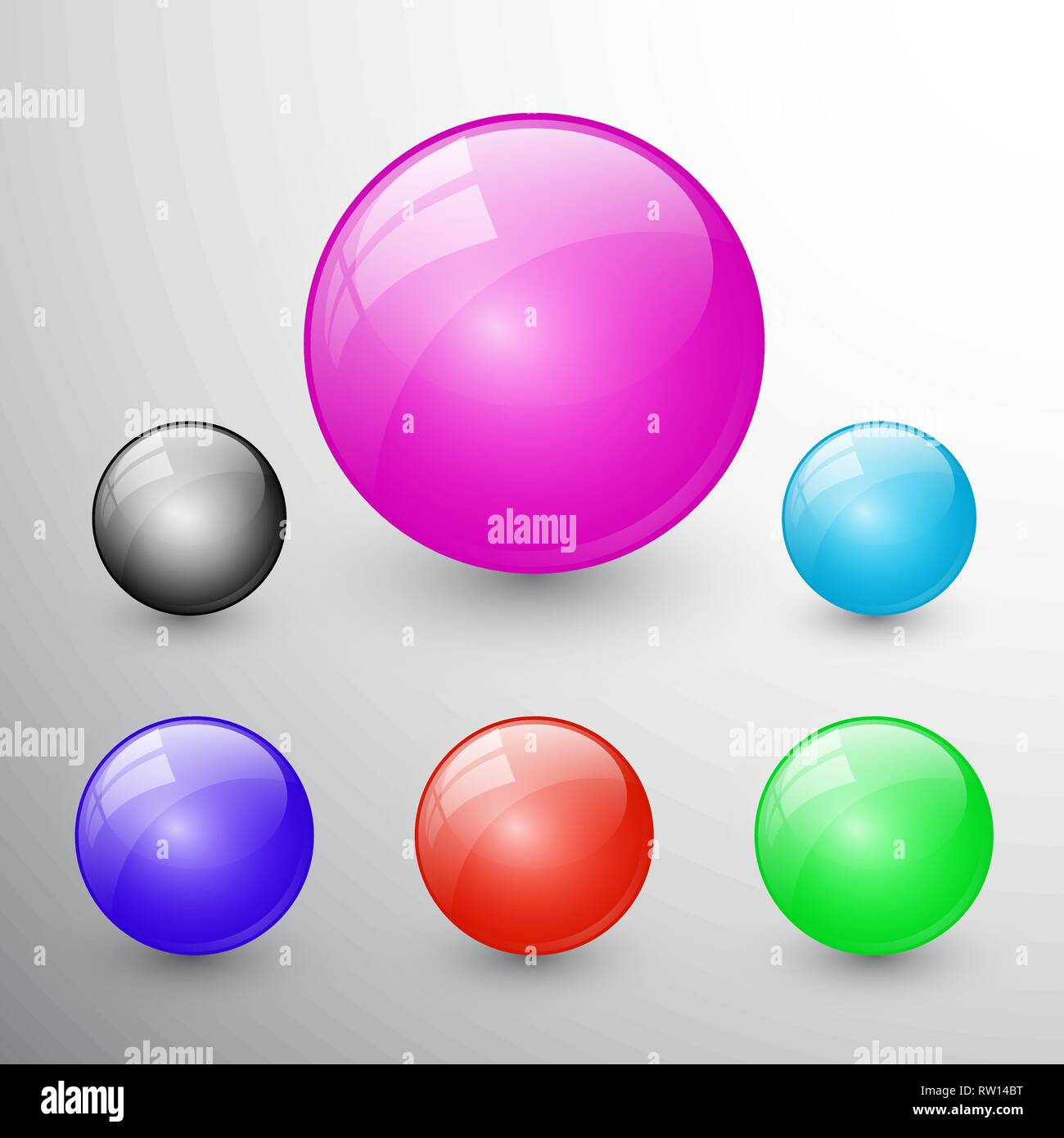 Illustrations vectorielles des icônes pour les boutons en verre brillant Illustration de Vecteur