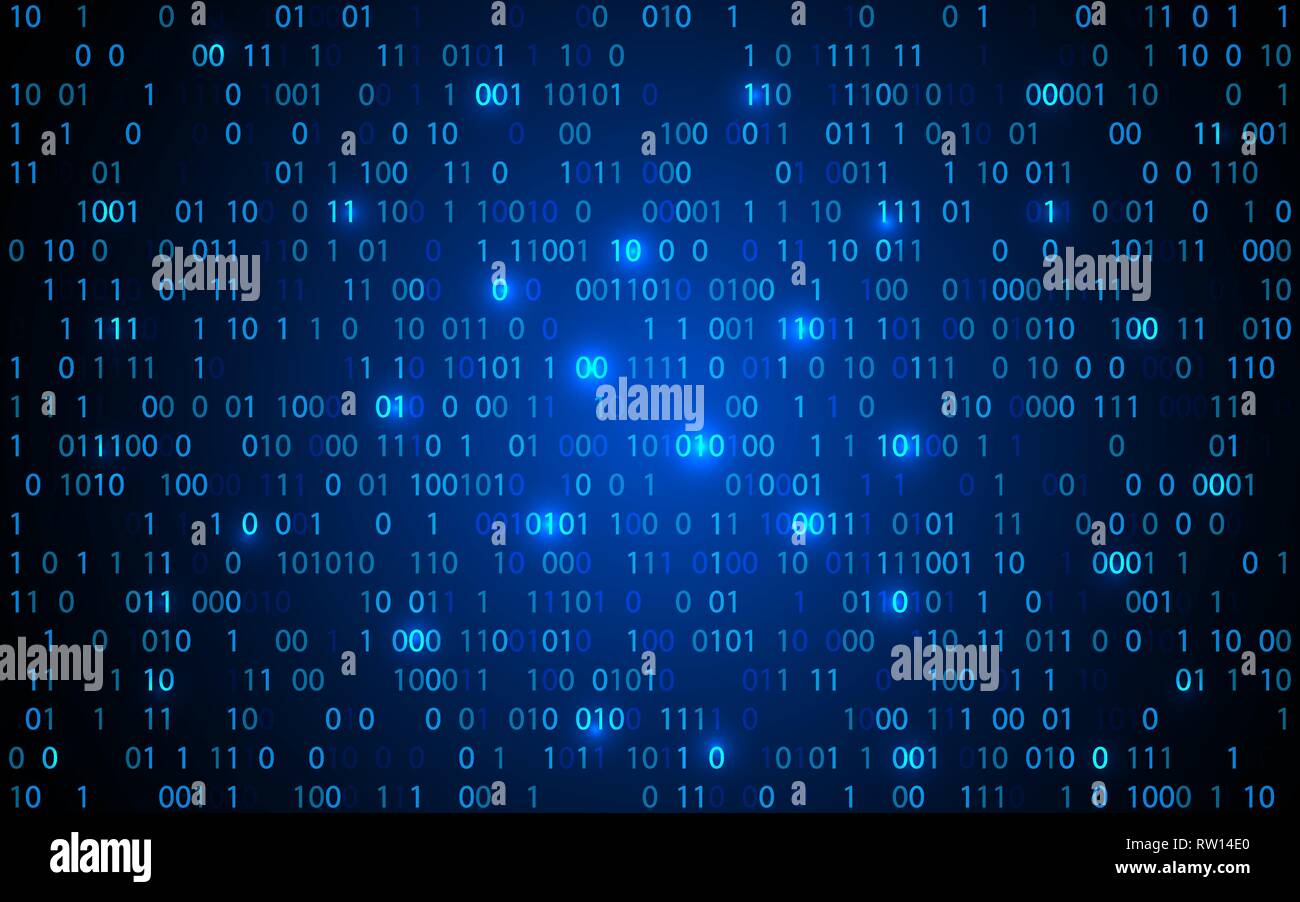 Résumé Contexte Le code binaire de la technologie numérique.Les données binaires et sécurisée des données Concept Illustration de Vecteur