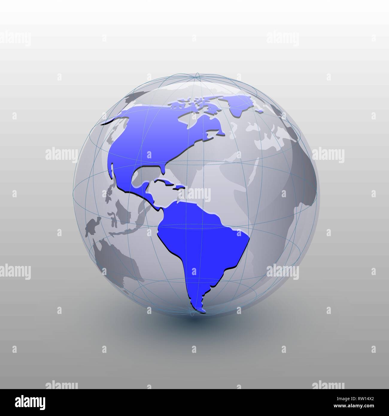 Globe terrestre sur fond blanc, de l'Amérique, de vecteur. Illustration de Vecteur