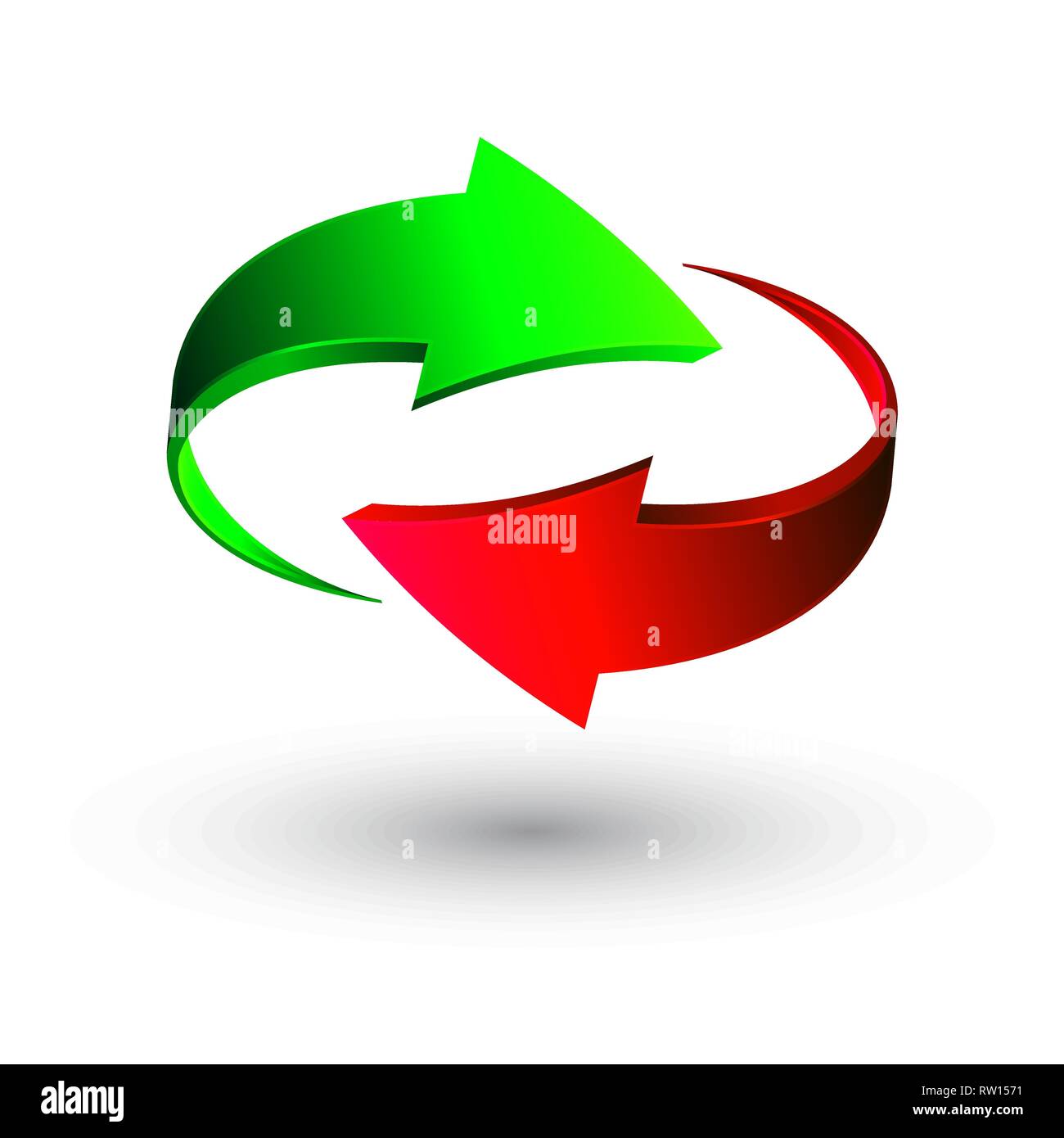3d vert et rouge, flèches vecteur. Illustration de Vecteur