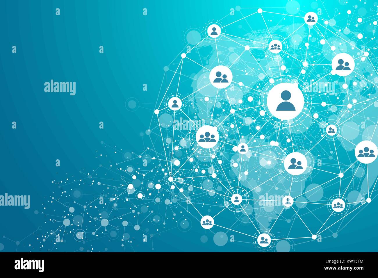 La structure globale et la connexion de données de réseau concept. Réseau social dans la communication des réseaux informatiques mondiaux. La technologie de l'Internet. Business Illustration de Vecteur