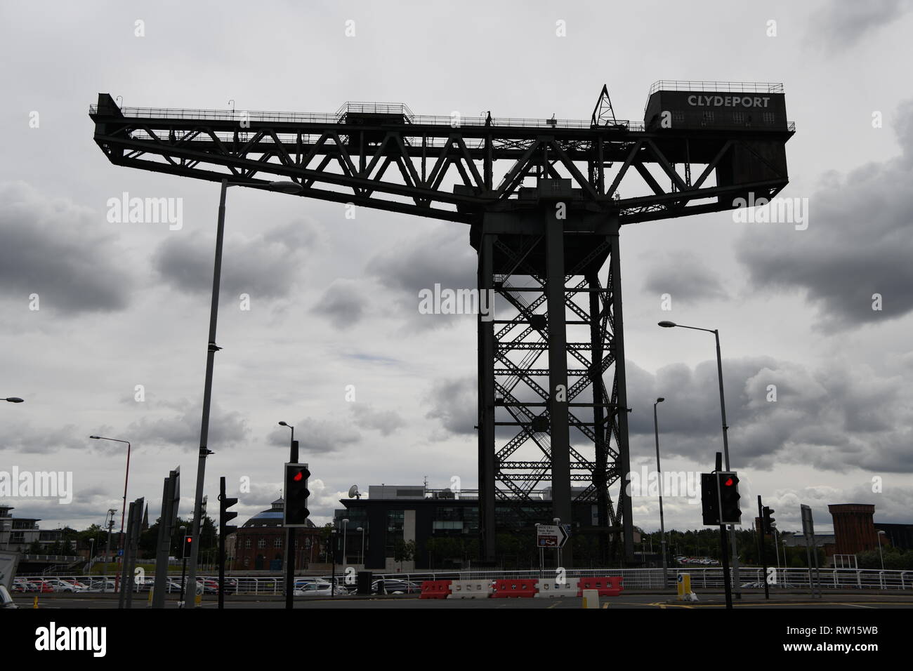 L'Finnieston Crane ou Stobcross grue est une ancienne grue en porte-à-faux géant dans le centre de Glasgow, Ecosse, Royaume-Uni. Banque D'Images