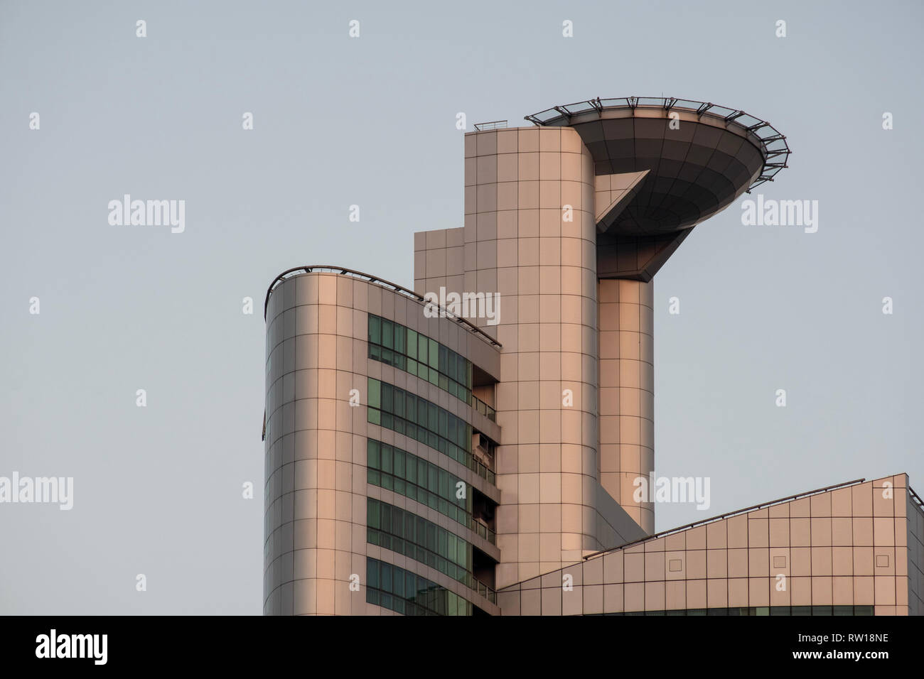 La plate-forme d'atterrissage pour hélicoptère avec bâtiment, Bangkok, Thaïlande Banque D'Images