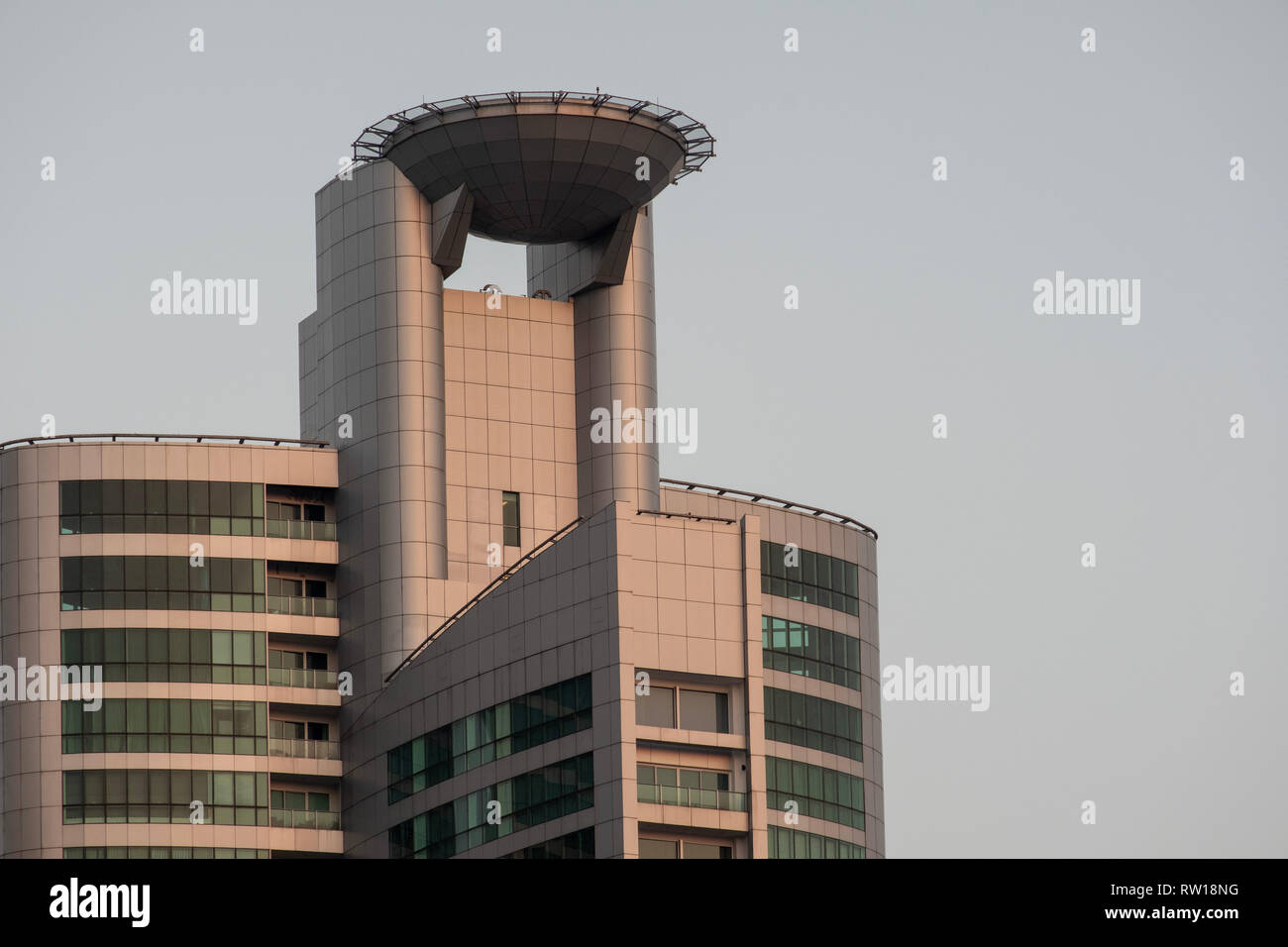 La plate-forme d'atterrissage pour hélicoptère avec bâtiment, Bangkok, Thaïlande Banque D'Images